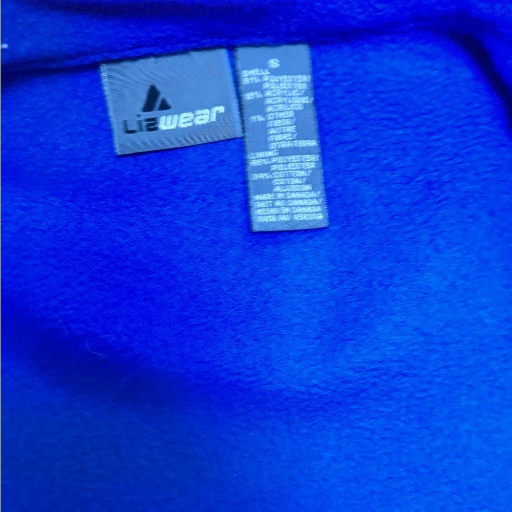 Liz Wear Womens Size Small Fleece Vest Blue Zipper Accent Sleeveless Casual - Picture 3 of 3